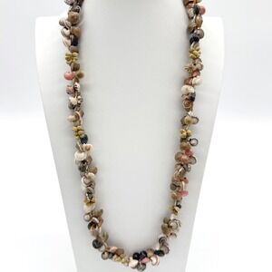 Vintage Natural Seashell Lei Necklace Hawaiian Coastal Beach Boho Statement